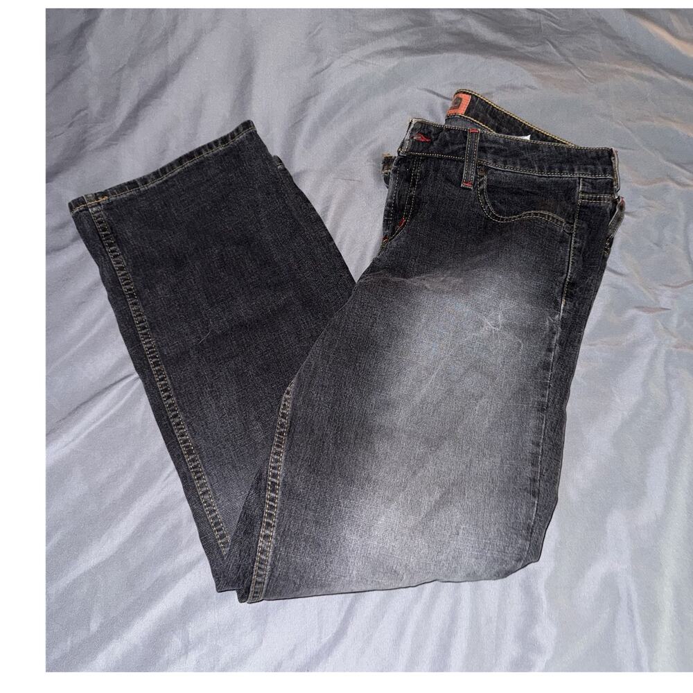 Mossimo Men’s Skinny Stretch Black Dark Wash Denim Jeans Button 5-Pocket